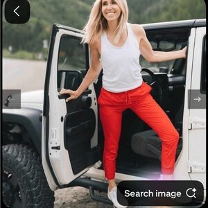 Zyia everywhere Red zipper Jogger Pants